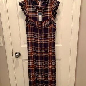 A New Day Blue and Orange Ruffled Sundress